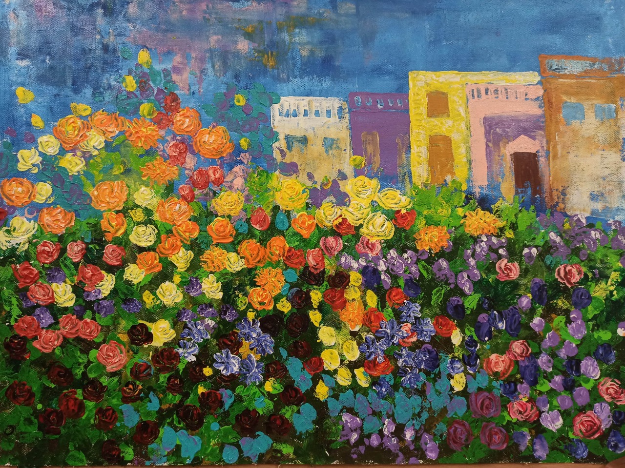 Original Painting: Flower Hedge