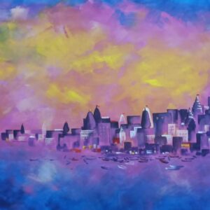 Original Handmade Painting: Banaras in Abstract