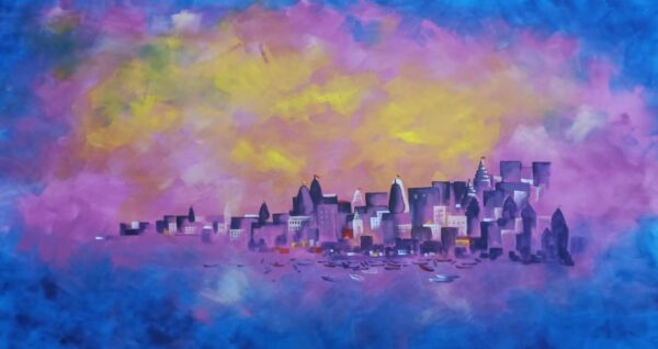 Original Handmade Painting: Banaras in Abstract