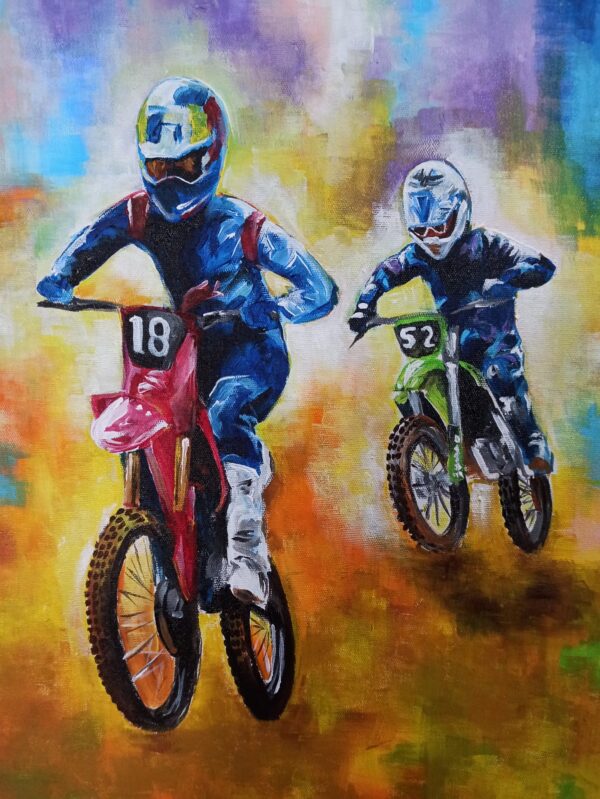 Original Painting: Dirt Biking - Image 3