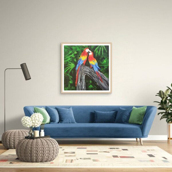 Original Painting: Vastu Love Birds Painting Acrylic - Image 7