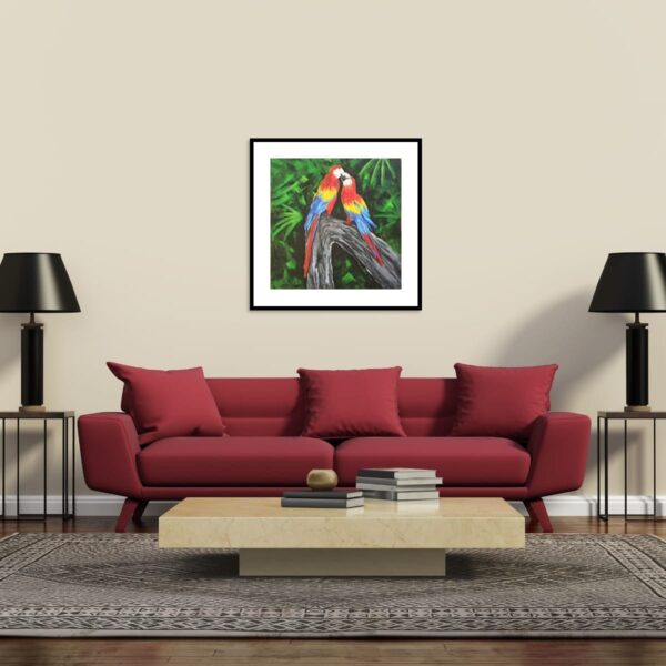Original Painting: Vastu Love Birds Painting Acrylic - Image 4