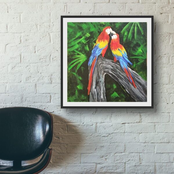 Original Painting: Vastu Love Birds Painting Acrylic - Image 6
