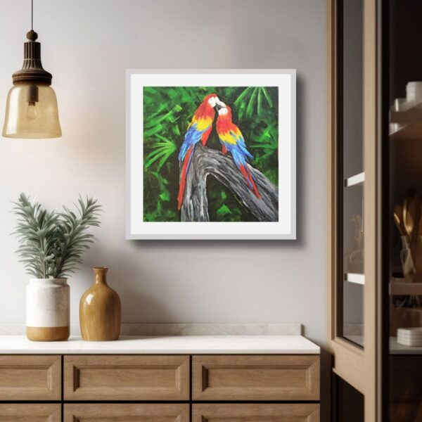 Original Painting: Vastu Love Birds Painting Acrylic - Image 5