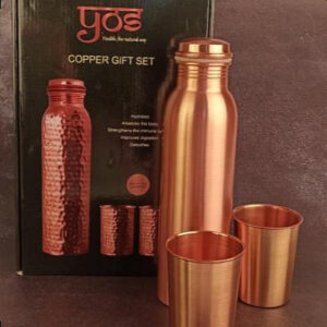 Copper Bottle & Glass Gift Set