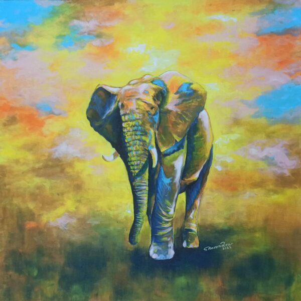 Elephant Acrylic Painting Vastu