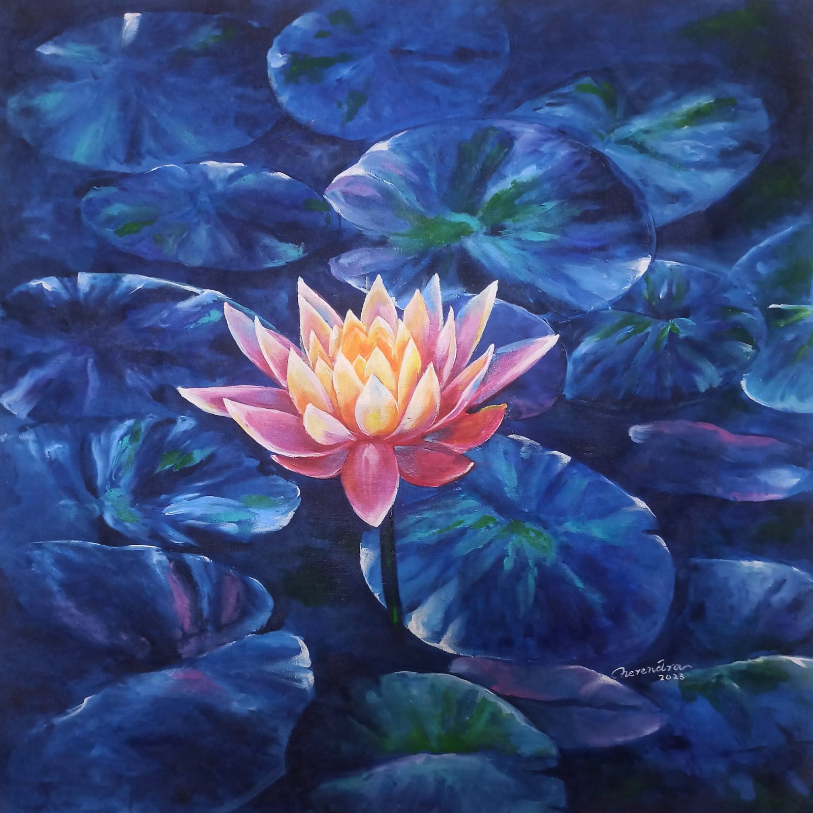 Original Lotus Painting