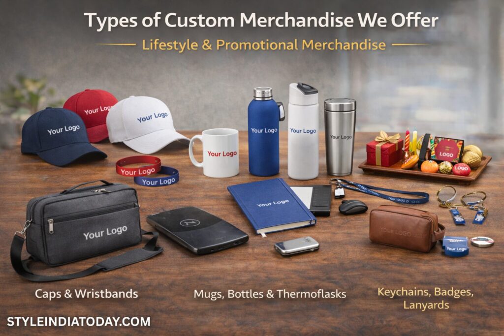 Types of Custom Merchandise We Offer​- Lifestyle & Promotional Merchandise- STYLEINDIATODAY.COM