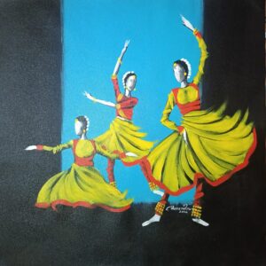 Elegant Kathak Dancers Painting – Indian Classical Dance Art