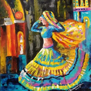 Rajasthani Dance Painting | Traditional Folk Art Canvas